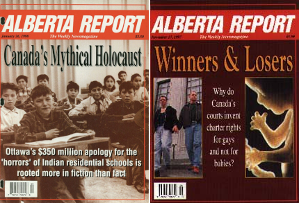 Some controversial stories from Alberta Report